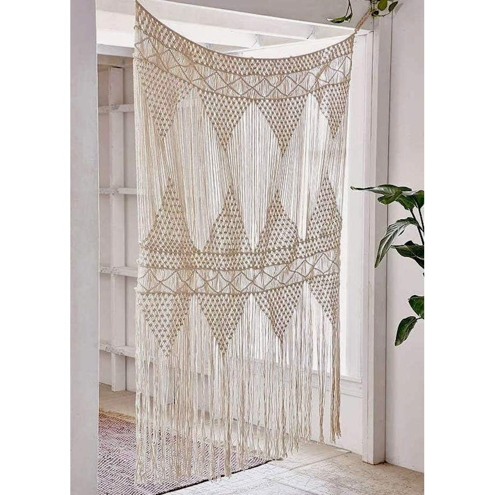 Handmade Macrame Wall Hanging Boho Wall Decor Curtain Cotton Woven Wedding B39